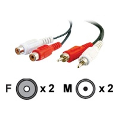 Cables To Go 40468 Value Series 6ft Value Series Rca Stereo Audio Extension Cable - Audio Extension Cable - Rca (f) To Rca (m) - 6 Ft - Coaxial - Black