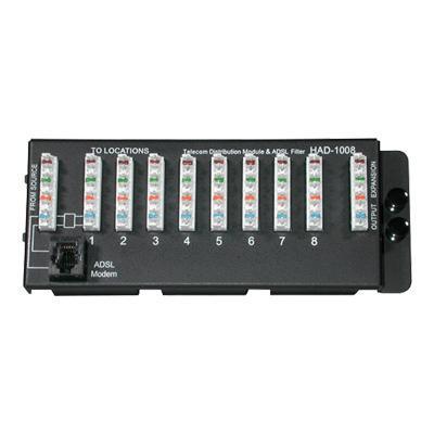 Cables To Go 37010 8 Port 110 IDC Telephone Module with DSL Filter Phone line distribution module 110 to 110 black