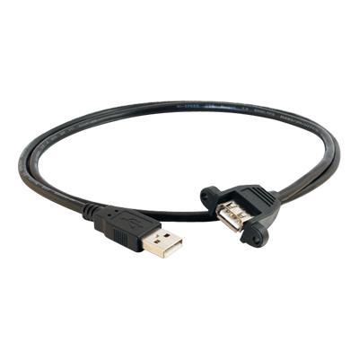 Cables To Go 28062 Panel Mount Cable USB cable USB M to USB F 1.6 ft molded black