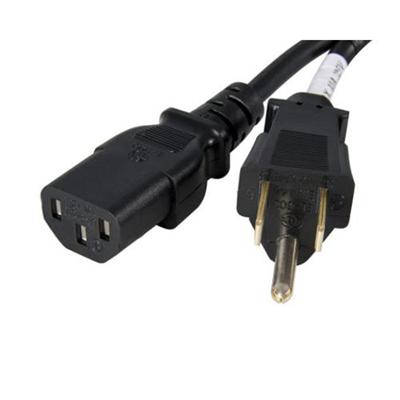 StarTech.com PXT1011 1 ft Standard Computer Power Cord NEMA5 15P to C13 Power cable IEC 60320 C13 M to NEMA 5 15 M AC 110 V 1 ft black for P N