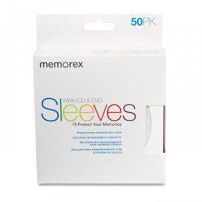 50PK MEMOREX CD/DVD-WHT SLEEVES