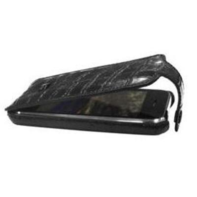 JAVOLeather Croc Pattern Flip Case for Apple iPhone 3G - Black