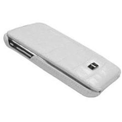 JAVOLeather Croc Pattern Flip Case for Apple iPhone 3G - White