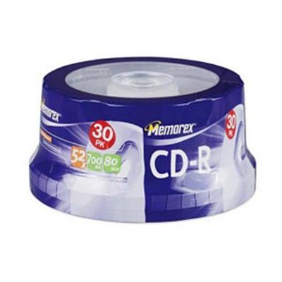 30PK MEMOREX CDR 700MB-80MIN 52X SPINDL