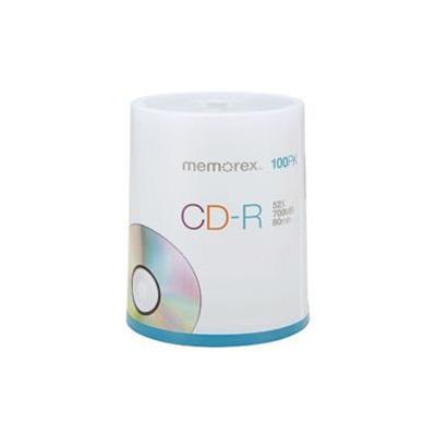 100PK MEMOREX CDR 700MB-80MIN 52X SPIND