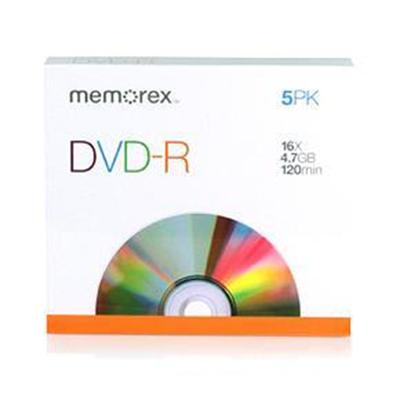 DVD-R 4.7GB 16x 5-Pack with Slim Cases