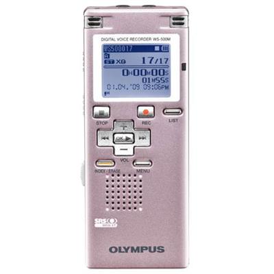 WS-500M Digital Voice Recorder with MP3 Player - Pink by Olympus