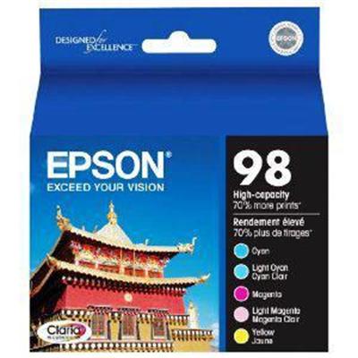 Epson T098920 98 Multi Pack High Capacity yellow cyan magenta light magenta light cyan original ink cartridge for Artisan 700 710 725 730 800