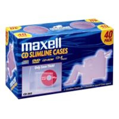 Maxell 190074 CD 365 - Storage CD slim jewel case (pack of 40 ) Maxell 190074 CD 365 - Storage CD slim jewel case (pack of 40 )
