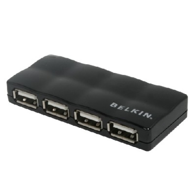 Belkin F5U404PBLK Hi Speed USB 2.0 4 Port Mobile Hub