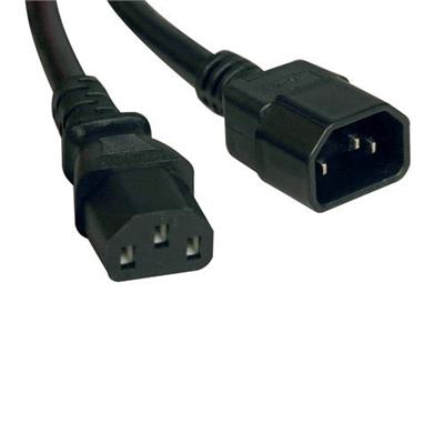 TrippLite P005 002 2ft Power Cord Extension Cable C14 to C13 Heavy Duty 15A 14AWG 2 Power cable IEC 60320 C13 to IEC 60320 C14 AC 250 V 2 ft molded