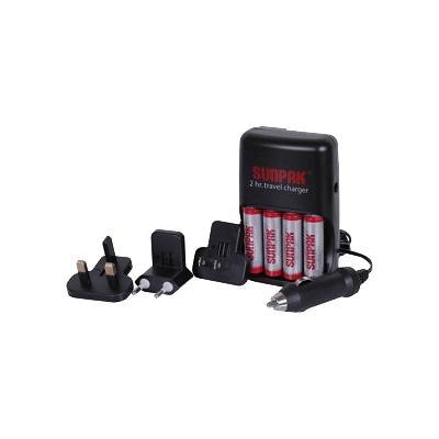 Sunpak ACC-M1075-01 - Battery charger - AC / car - 2 hr - 4xAA - included batteries: 4 x AA NiMH 2650 mAh