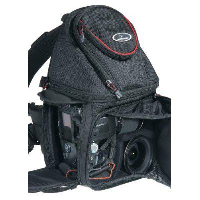 Pampas 37 Black Sling-Style Camera Bag with Extra Side Zipper Opening by Vanguard
