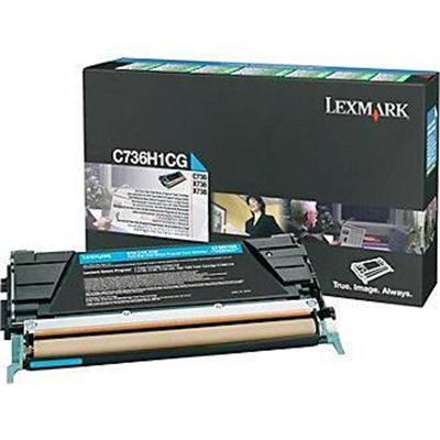 Lexmark C736H1CG High Yield cyan original toner cartridge LCCP LRP for C736dn 736dtn 736N X736de 738de 738dte