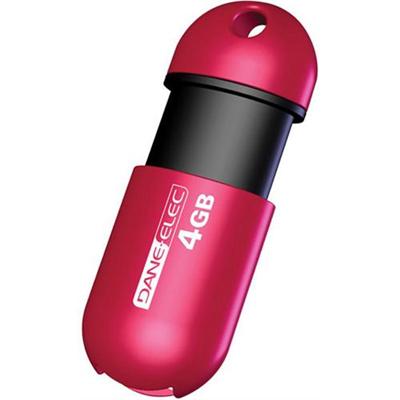 Capless 4GB External USB 2.0 Flash Memory Drive  Red