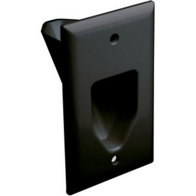 Datacomm Electronics 45-0001-bk Recessed Low Voltage Cable Plates - Wall Plate - Black - 1-gang