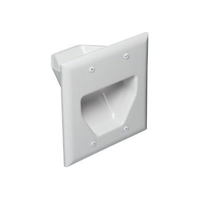 Datacomm Electronics 45-0002-bk Recessed Low Voltage Cable Plates - Wall Plate - Black - 2-gang