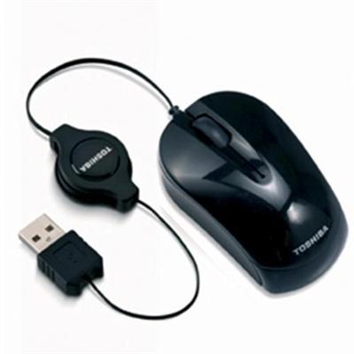 Toshiba Pa3765u-1etg Mini - Mouse - Optical - 3 Buttons - Wired - Usb - Gloss Black - For Chromebook 2  Portégé R30  Z20  Z30  Satellite C50  L50  Satellite Pro