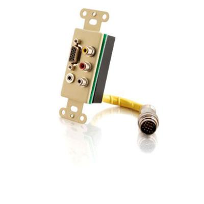 Cables To Go 42335 Rapidrun Integrated Wall Plate (hd15/3.5mm/3rca) – Single Gang - Wall Plate - Vga / Composite Video / Audio