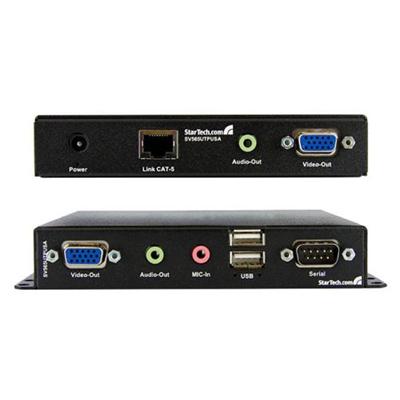 StarTech.com SV565UTPUSA USB VGA KVM Console Extender w Serial Audio Over Cat5 UTP KVM audio serial extender up to 984 ft
