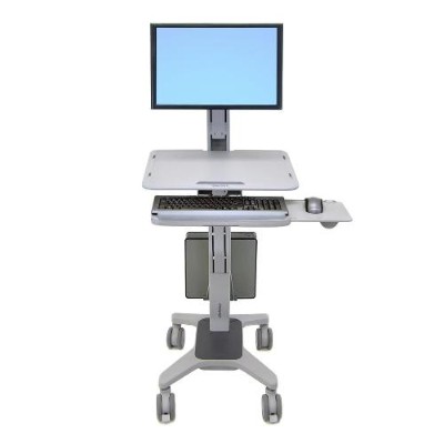 Ergotron 24-198-055 WorkFit C-Mod Single Display Sit-Stand Workstation - Cart for LCD display / keyboard / mouse / CPU - plastic aluminum steel - two-tone gra Ergotron 24-198-055 WorkFit C-Mod Single Display Sit-Stand Workstation - Cart for LCD display / keyboard / mouse / CPU - plastic aluminum steel - two-tone gra