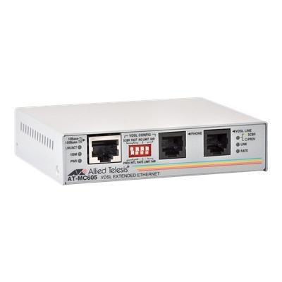Allied Telesyn AT MC605 60 AT MC605 Media converter Ethernet Fast Ethernet Ethernet over VDSL 10Base T 100Base TX RJ 45 RJ 11 up to 1.9 miles