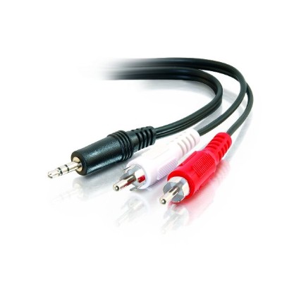 Cables To Go 40423 Value Series 6ft Value Series One 3.5mm Stereo Male to Two RCA Stereo Male Y Cable Audio adapter stereo mini jack M to RCA M 6 ft