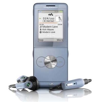 Sony  W350a Walkman Bluetooth 1.3 Megapixel Slim Flip Phone - Blue