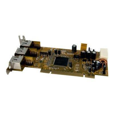 2 Port 12V 1 Port 24V Dual Profile PCI Powered USB Card - USB adapter - 3 ports