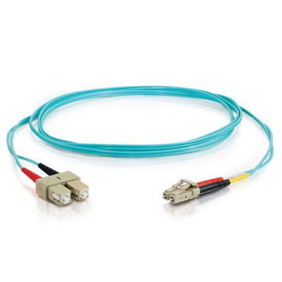 Cables To Go 21615 1m LC SC 10Gb 50 125 OM3 Duplex Multimode PVC Fiber Optic Cable USA Made Aqua Patch cable LC multi mode M to SC multi mode M 3.
