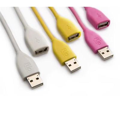 Flip Video USB Cables (White  Pink  & Yellow)