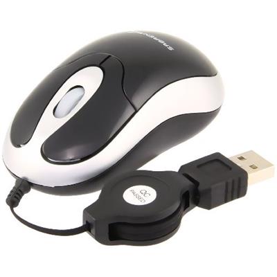 Sabrent Ms-u3266 Mini High Precision 3-button Usb Optical Scroll Wheel Mouse With Retractable Cable