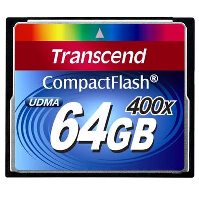 Transcend TS64GCF400 Flash memory card - 64 GB - 400x - CompactFlash Transcend TS64GCF400 Flash memory card - 64 GB - 400x - CompactFlash