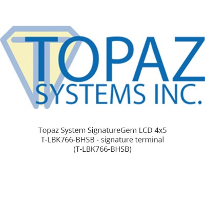 Topaz System Z T LBK766 BHSB R SignatureGem LCD 4x5 T LBK766 BHSB Signature terminal w LCD display 4.6 x 3.4 in wired serial USB