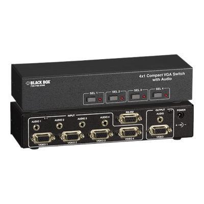Black Box AC506A 4A Compact VGA Switch 4 x 1 with Audio Monitor audio switch desktop