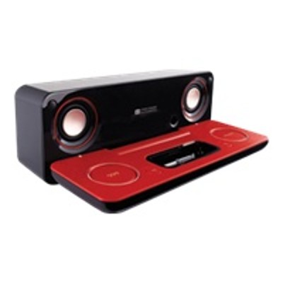 Portable Audio 2.1 iPod Speakers & Dock- High Gloss Red and Black