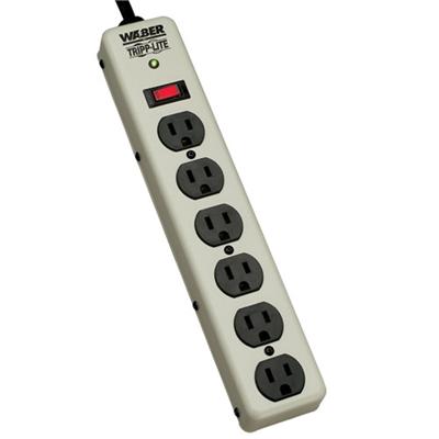 TrippLite PM6NS Waber Surge Protector Power Strip Metal 6 Outlet 6 Cord Surge protector 15 A AC 120 V output connectors 6 beige