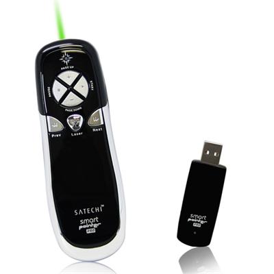 Satechi B0032z2flc Sp800 Smart-pointer (black) 2.4ghz Rf Wireless Presenter With Mouse Function And Green Laser Pointer