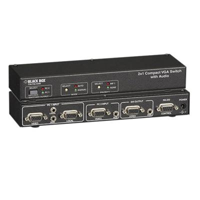 Black Box AC505A-2A-R2 Compact VGA Switch 2 x 1 with Audio - Monitor/audio switch - 2 x VGA + 2 x audio - desktop Black Box AC505A-2A-R2 Compact VGA Switch 2 x 1 with Audio - Monitor/audio switch - 2 x VGA + 2 x audio - desktop