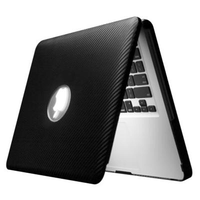 Leather Snap-on Shell Case for MacBook 13 - Black