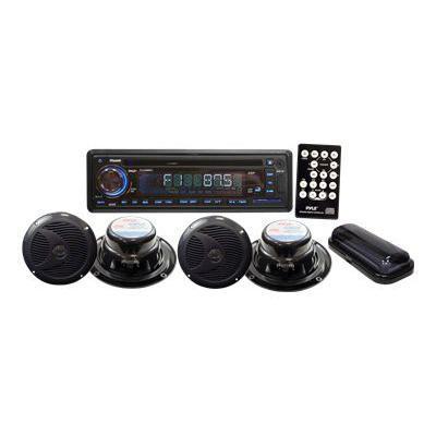 Pyle PLCD4MRKT Stereo Radio Headunit Receiver & Speaker Kit Aux (3.5mm) MP3 Input USB Flash & SD Card Readers CD Player Remote Control Includes (4) Waterpr Pyle PLCD4MRKT Stereo Radio Headunit Receiver & Speaker Kit Aux (3.5mm) MP3 Input USB Flash & SD Card Readers CD Player Remote Control Includes (4) Waterpr