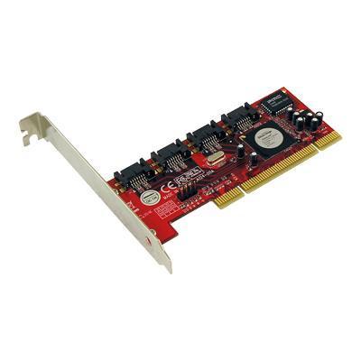 Addonics Adsa4r5 Adsa4r5 - Storage Controller (raid) - 4 Channel - Sata 3gb/s Low Profile - 300 Mbps - Raid 0  1  5  10  Jbod - Pci/66 Mhz
