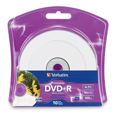 Printable - DVD+R x 10 - 4.7 GB - storage media