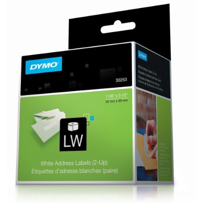 Dymo 30253 2 up Address Address labels white 1.125 in x 3.5 in 700 label s for Desktop Mailing Solution Desktop Mailing Solution Twin Turbo LabelWrit