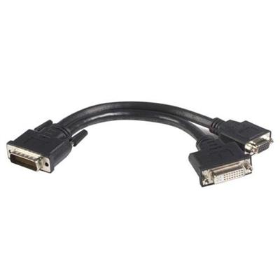 StarTech.com DMSDVIVGA1 8in LFH 59 Male to Female DVI I VGA DMS 59 Cable Display cable dual link DMS 59 M to HD 15 DVI I F 7.9 in black