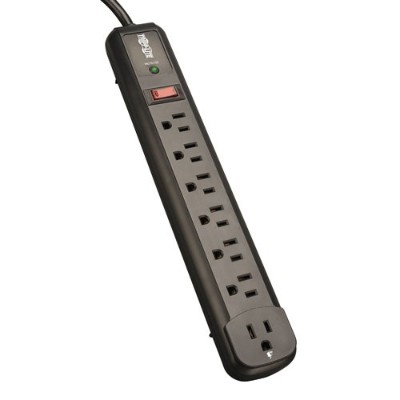 TrippLite TLP74RB Surge Protector Power Strip TL P74 RB 120V Right Angle 7 Outlet Black Surge protector 15 A AC 120 V 1.8 kW output connectors 7 bl