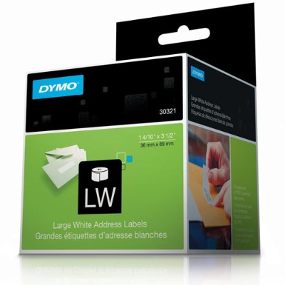 Dymo 30321 LabelWriter Address Address labels black on white 1.4 in x 3.5 in 520 label s 2 roll s x 260 for Desktop Mailing Solution Twin Turbo L
