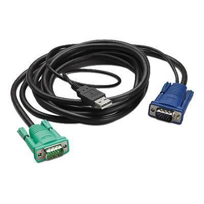 APC AP5822 Keyboard video mouse KVM cable USB HD 15 M to HD 15 M 12 ft