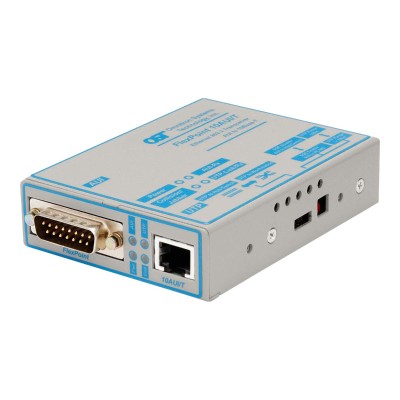 Omnitron Systems 4321 1 FlexPoint 10AUI T Media converter Ethernet 10Base T AUI 15 pin D Sub DB 15 RJ 45 up to 328 ft