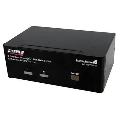 StarTech.com SV231DPDDUA 2-Port Dual DisplayPort USB KVM Switch with Audio & USB 2.0 Hub StarTech.com SV231DPDDUA 2-Port Dual DisplayPort USB KVM Switch with Audio & USB 2.0 Hub